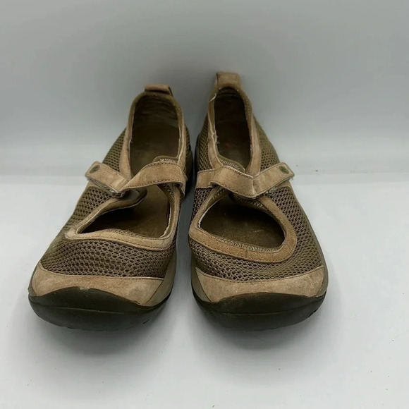 MERRELL "Encore Strap" Deep Tan Suede Mesh Mary Janes Air Cushion Size 8 - Picture 2 of 6